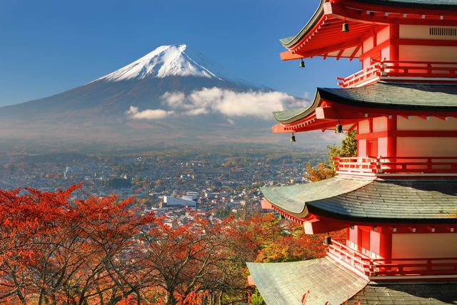 日本建築、空、木、塔、葉、建築、中国建築、山、秋、礼拝所、