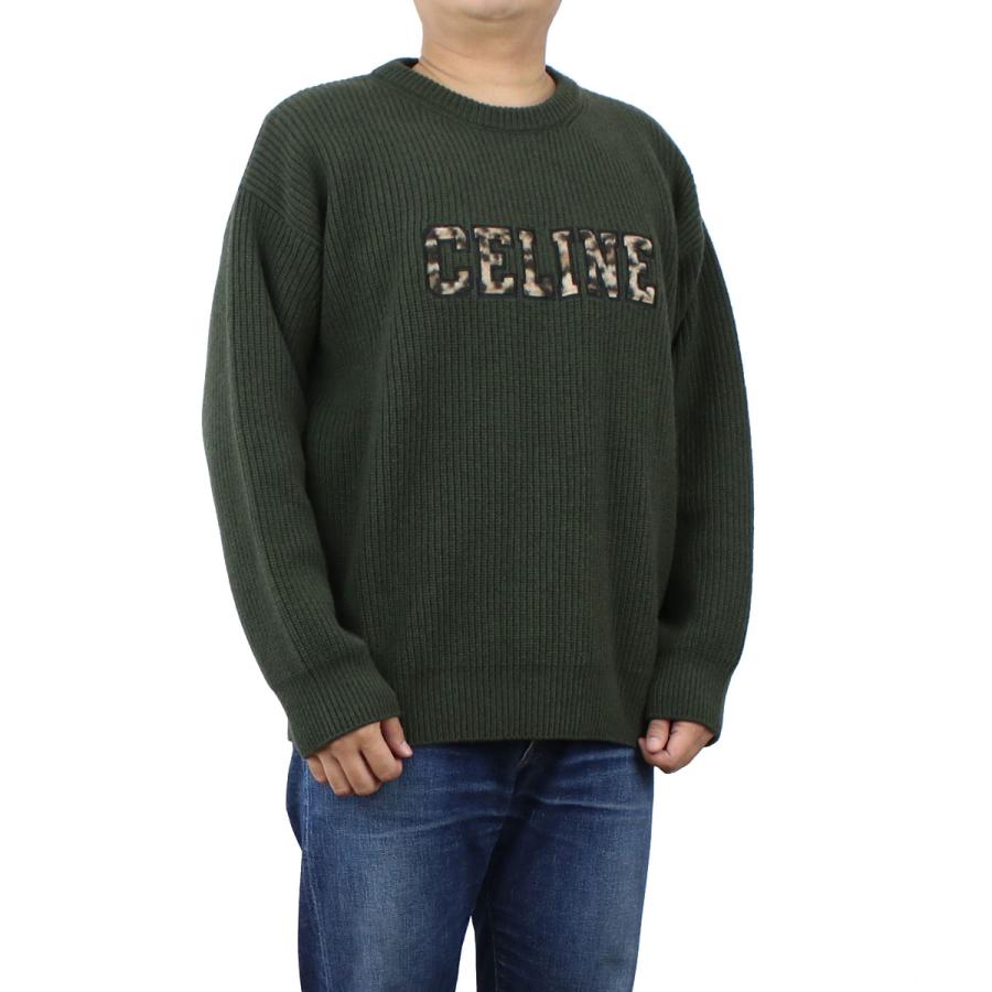セリーヌ CELINE  メンズ−セーター，ニット ブランド トップス 2AB97　650S　15KH カーキ系 apparel-01  apparel-m｜bighit